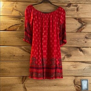 Red Shift Dress